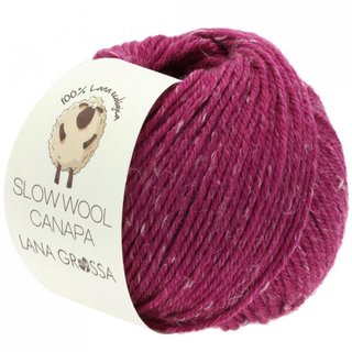 Lana Grossa Slow Wool Canapa  50 gramm Knäuel  Farbe 17, dunkelpink