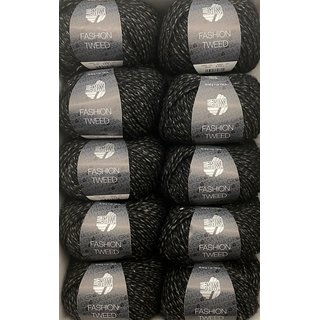 500 gramm Lana Grossa Fashion Tweed, 10 Knäuel a 50 gramm, Farbe 18, schwarz meliert