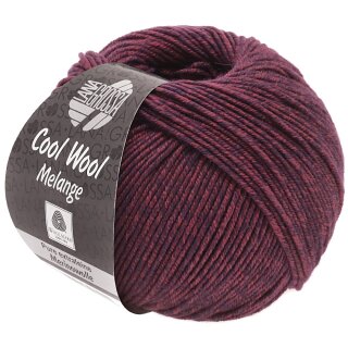 Lana Grossa Cool Wool Big Melange 50 gramm Knäuel  Farbe 7352, Weinrot