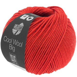 Lana Grossa Cool Wool Big Melange 50 gramm Knäuel,  Farbe 1607, rot meliert