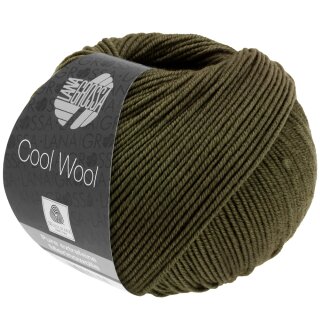 Lana Grossa Cool Wool uni,l 50 gramm Knäuel, Farbe 2091, oliv